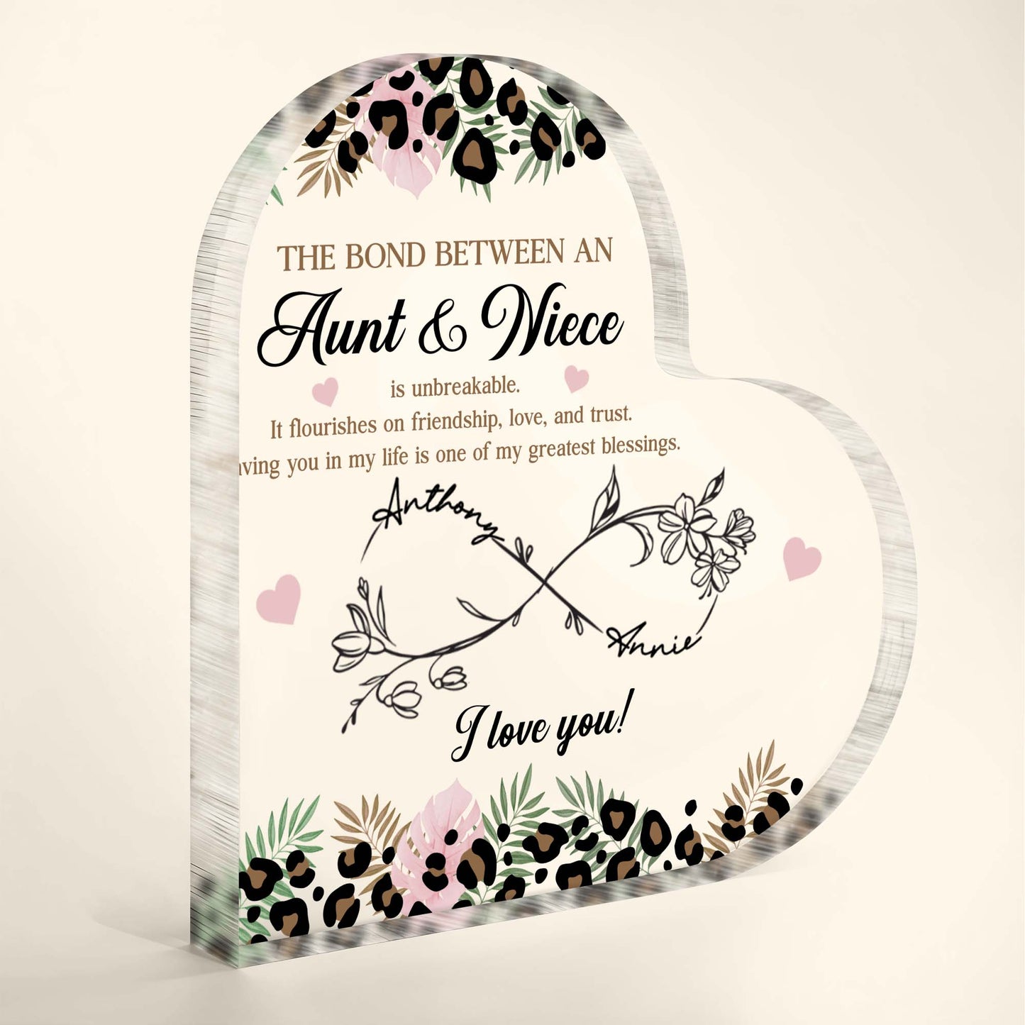 The Bond Between An Aunt & Niece, Flowers And Hearts