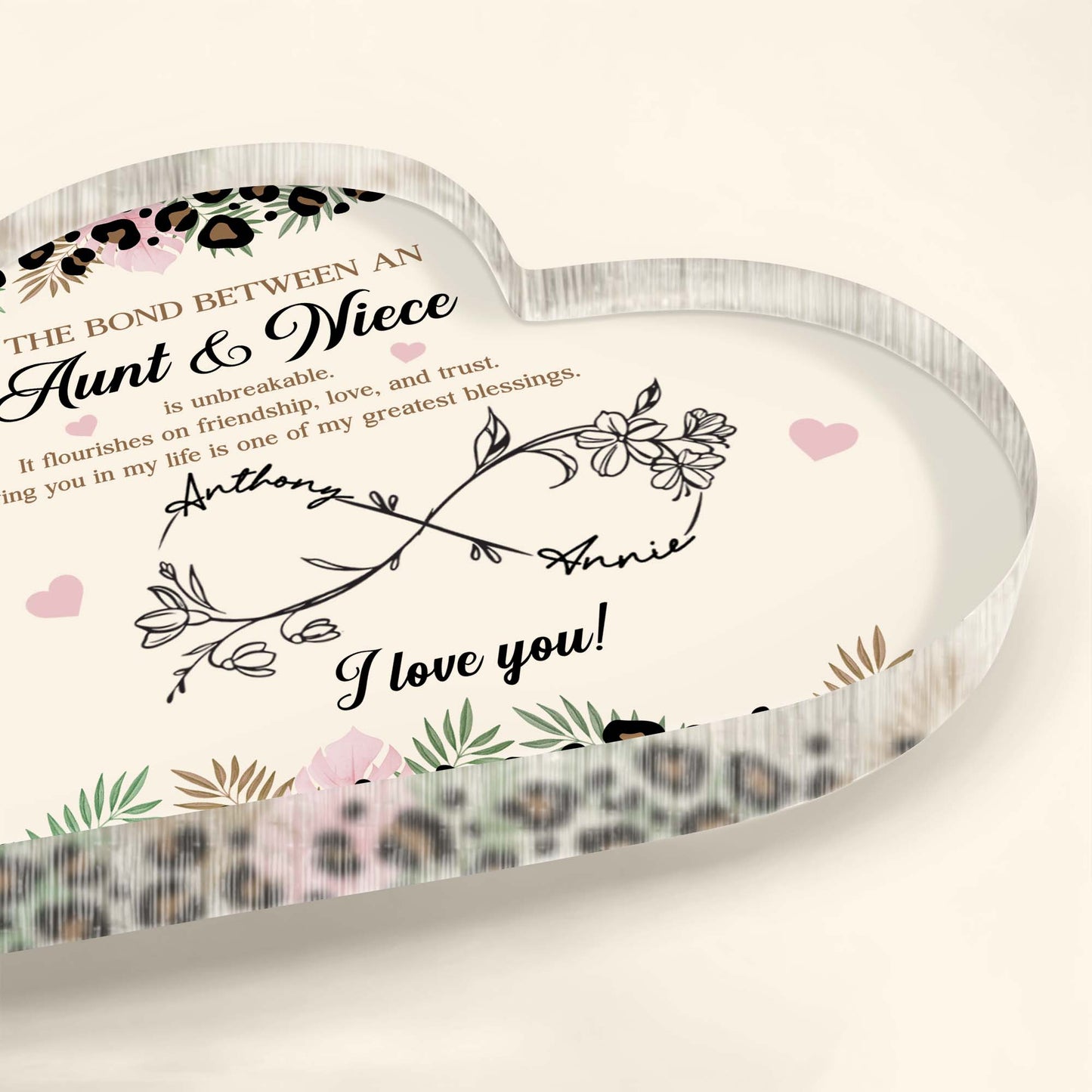 The Bond Between An Aunt & Niece, Flowers And Hearts