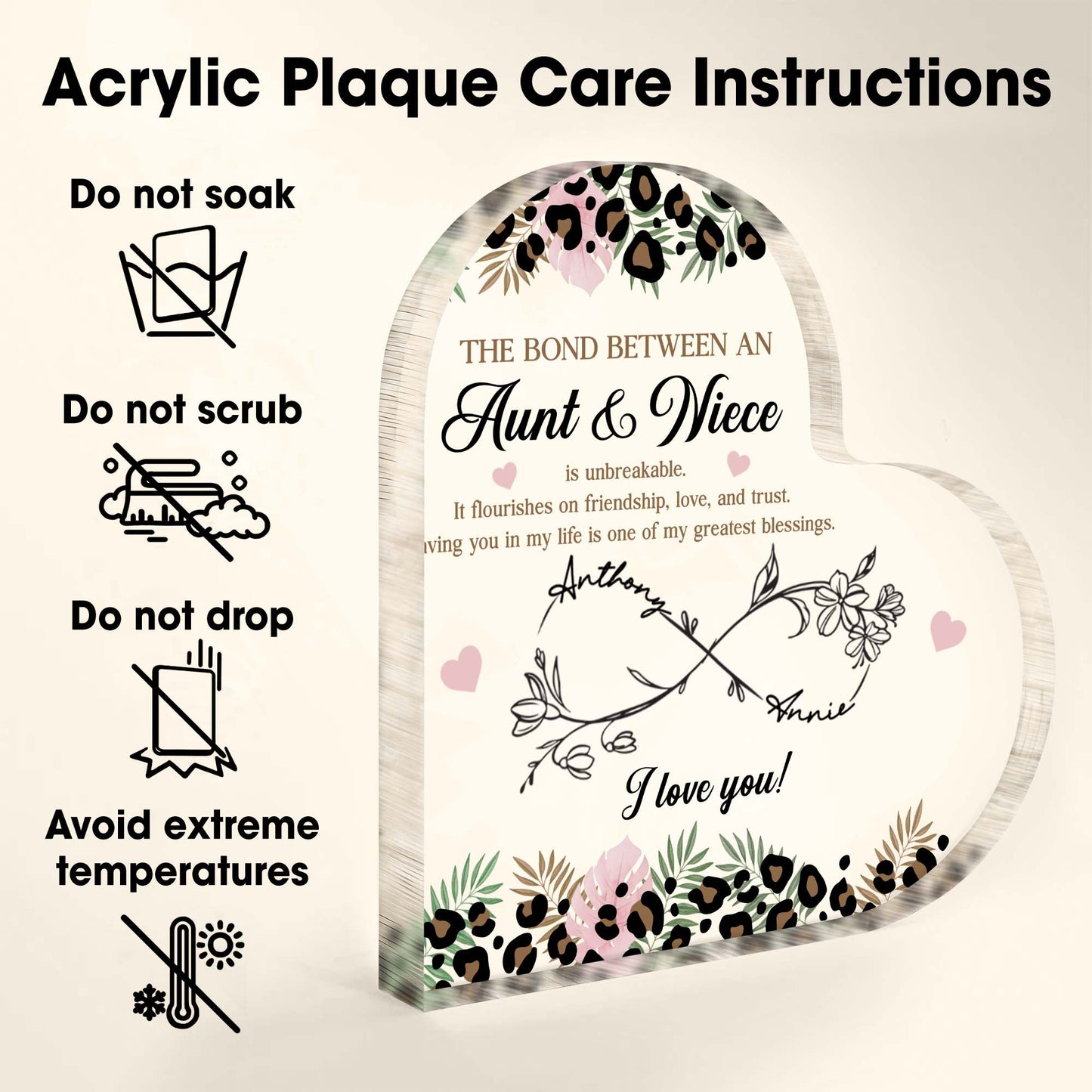 The Bond Between An Aunt & Niece, Flowers And Hearts