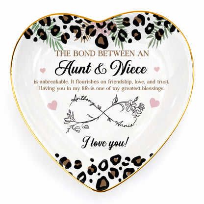 The Bond Between An Aunt And Niece Leopard Print Infinity Flower Ceramic