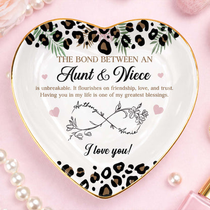 The Bond Between An Aunt And Niece Leopard Print Infinity Flower Ceramic
