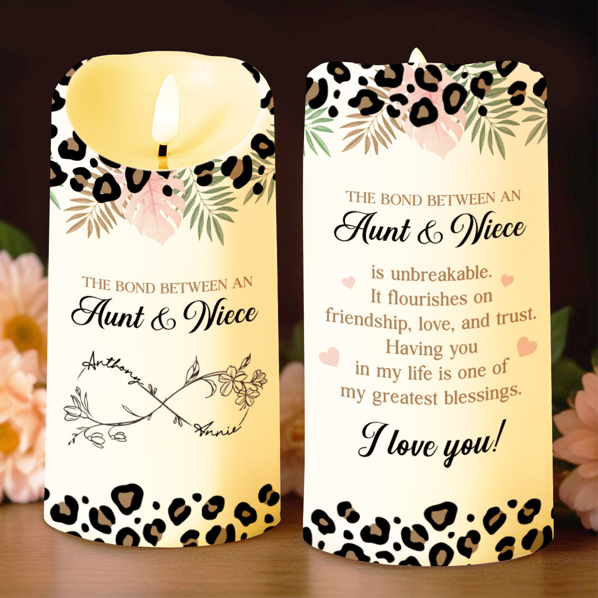 The Bond Between An Aunt & Niece, Flowers And Leopard Print