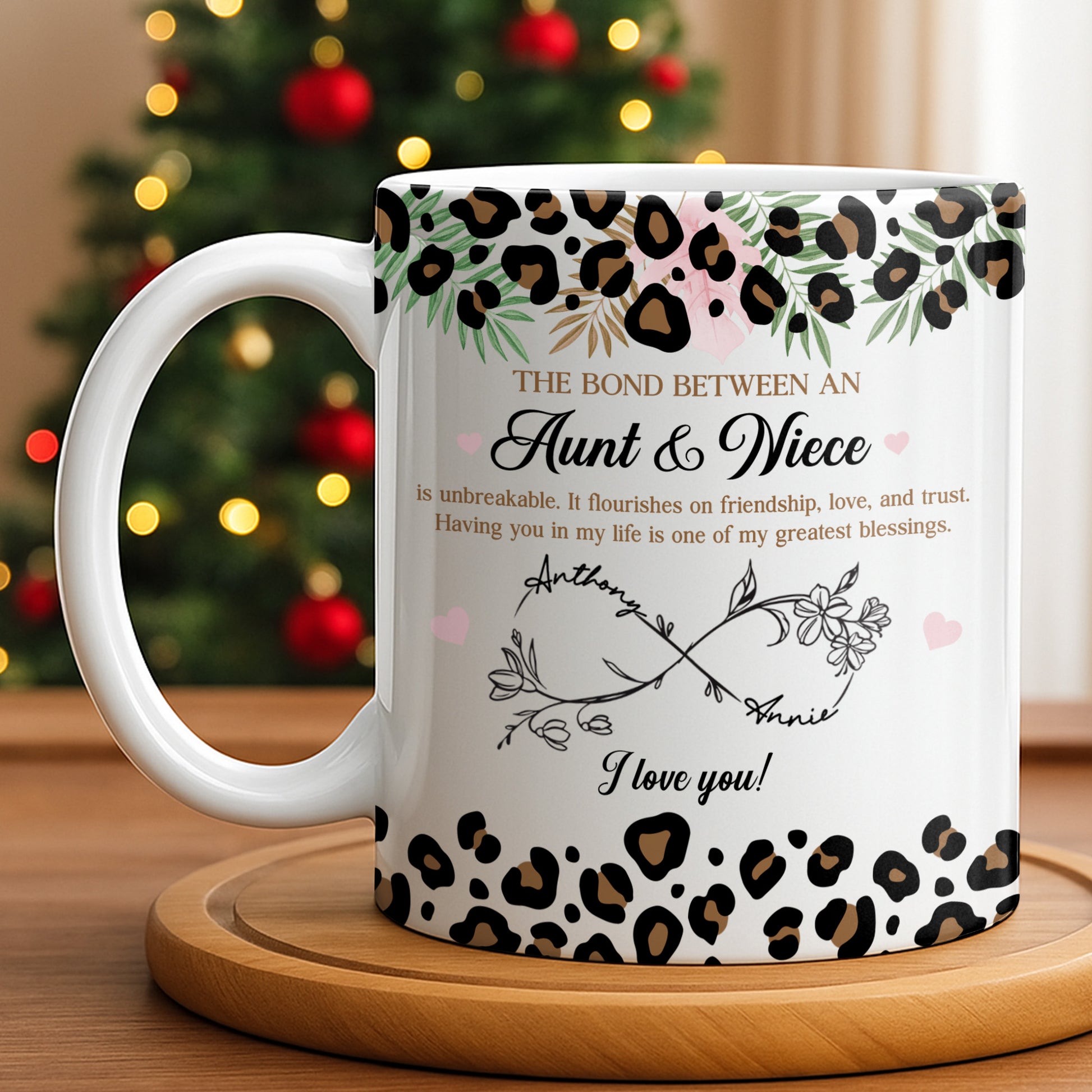 The Bond Between An Aunt & Niece, Leopard Print And Hearts