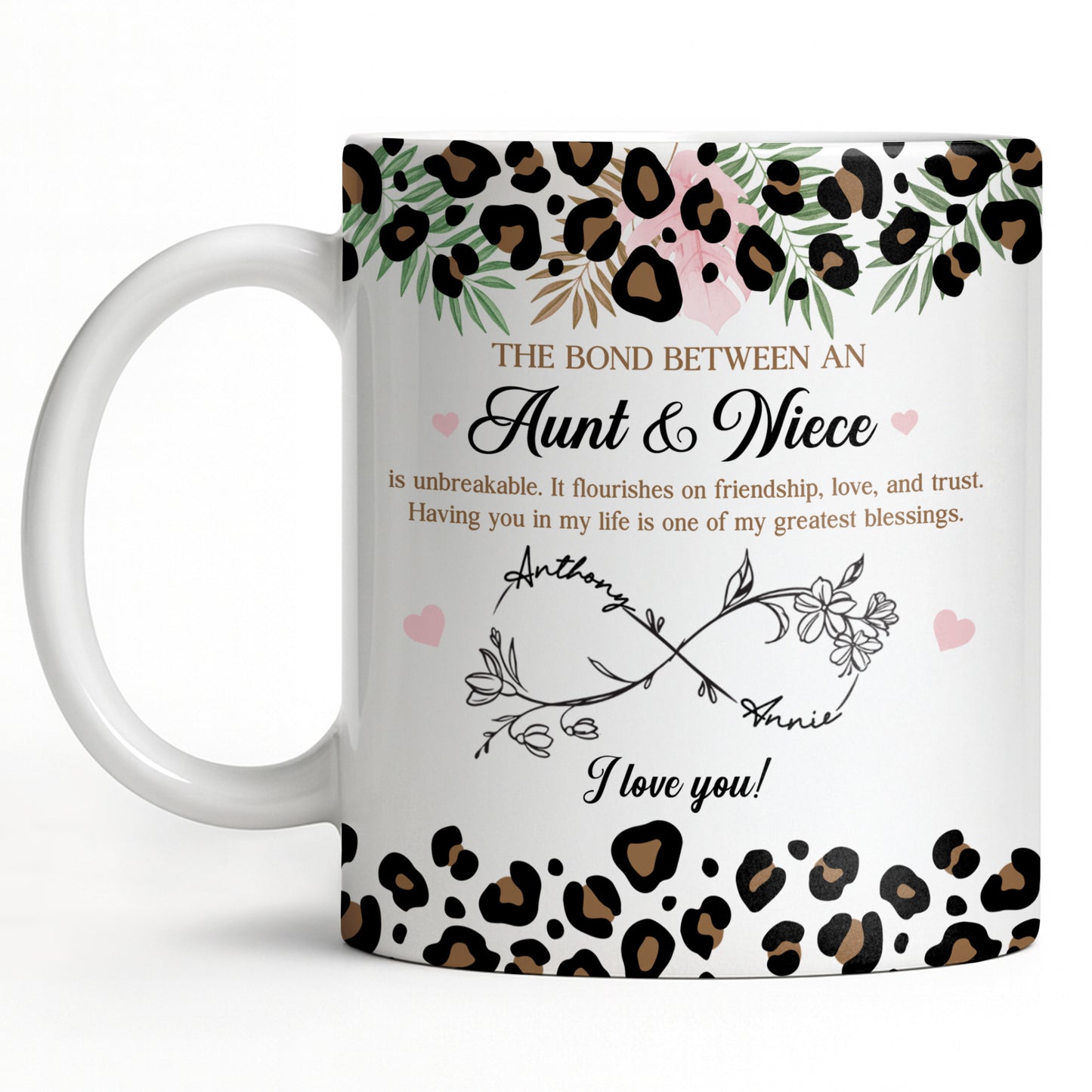 The Bond Between An Aunt & Niece, Leopard Print And Hearts