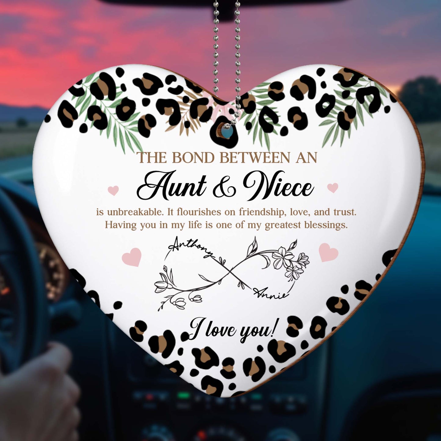 The Bond Between Aunt & Niece, Leopard Print And Flowers