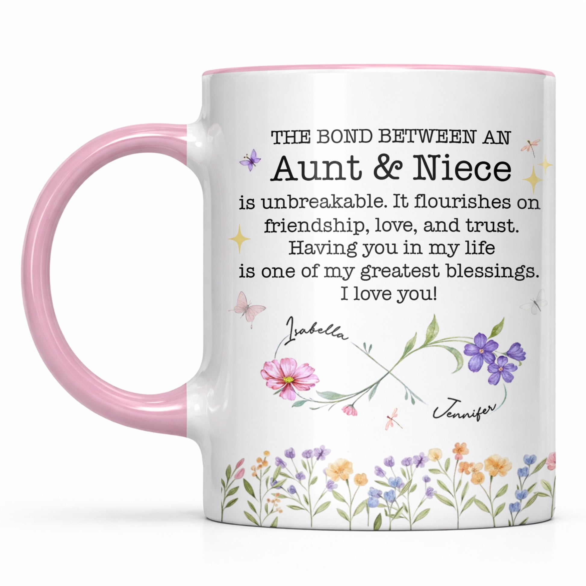 The Bond Between An Aunt & Niece, Flowers And Butterflies