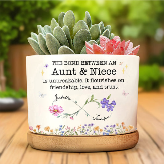 The Bond Between Aunt & Niece, Flowers And Butterflies Design