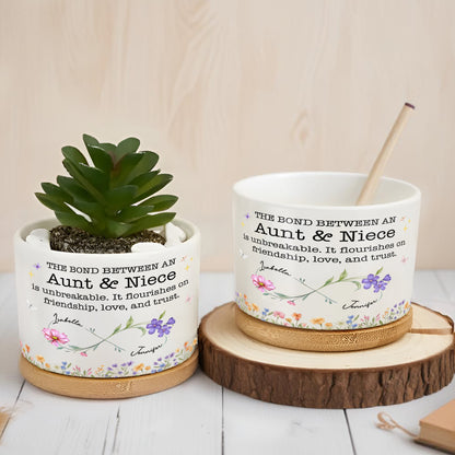 The Bond Between Aunt & Niece, Flowers And Butterflies Design