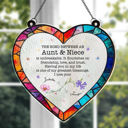 The Bond Between An Aunt & Niece, Stained Glass Heart