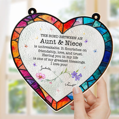 The Bond Between An Aunt & Niece, Stained Glass Heart