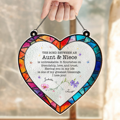 The Bond Between An Aunt & Niece, Stained Glass Heart
