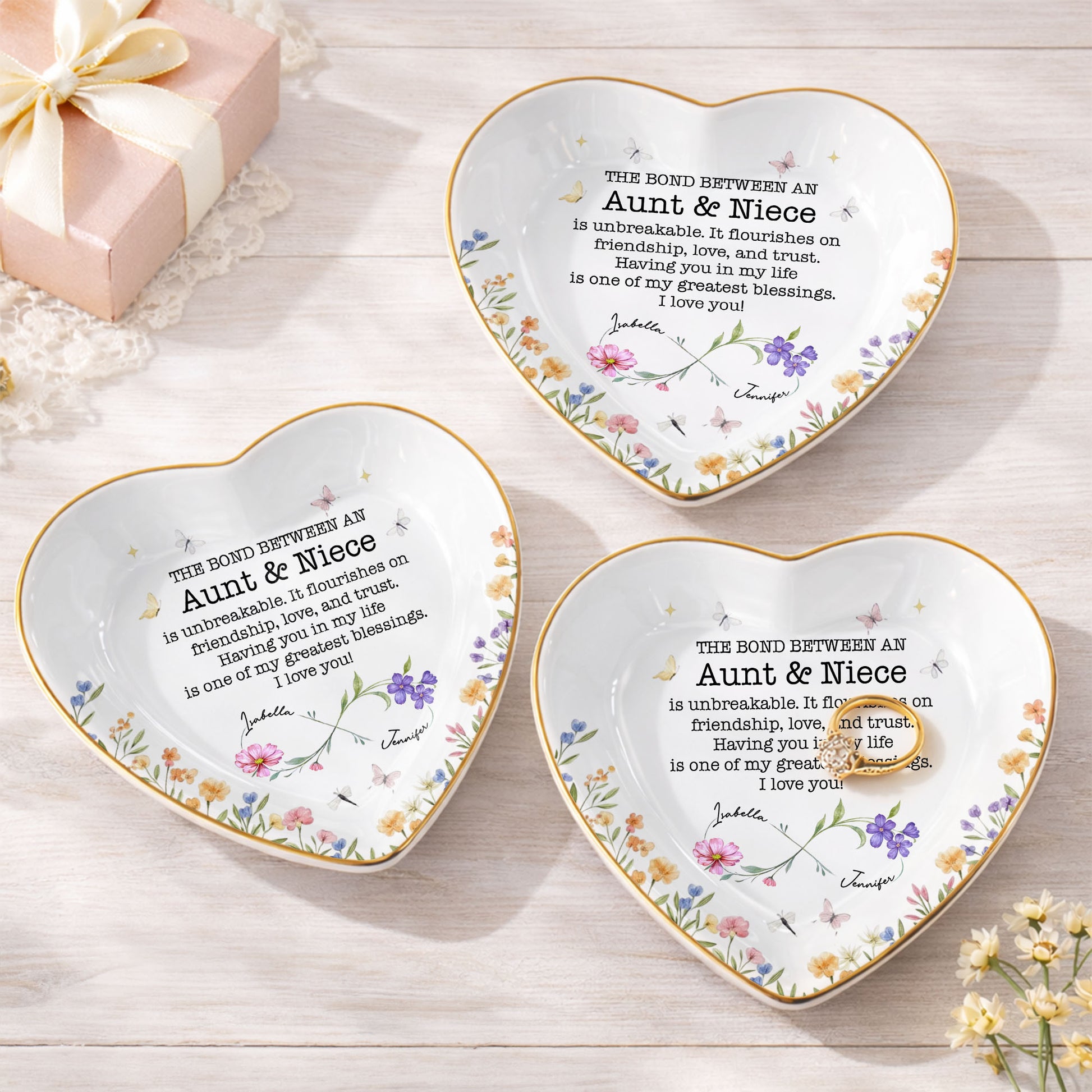 The Bond Between An Aunt And Niece Unbreakable Flower Butterfly Heart