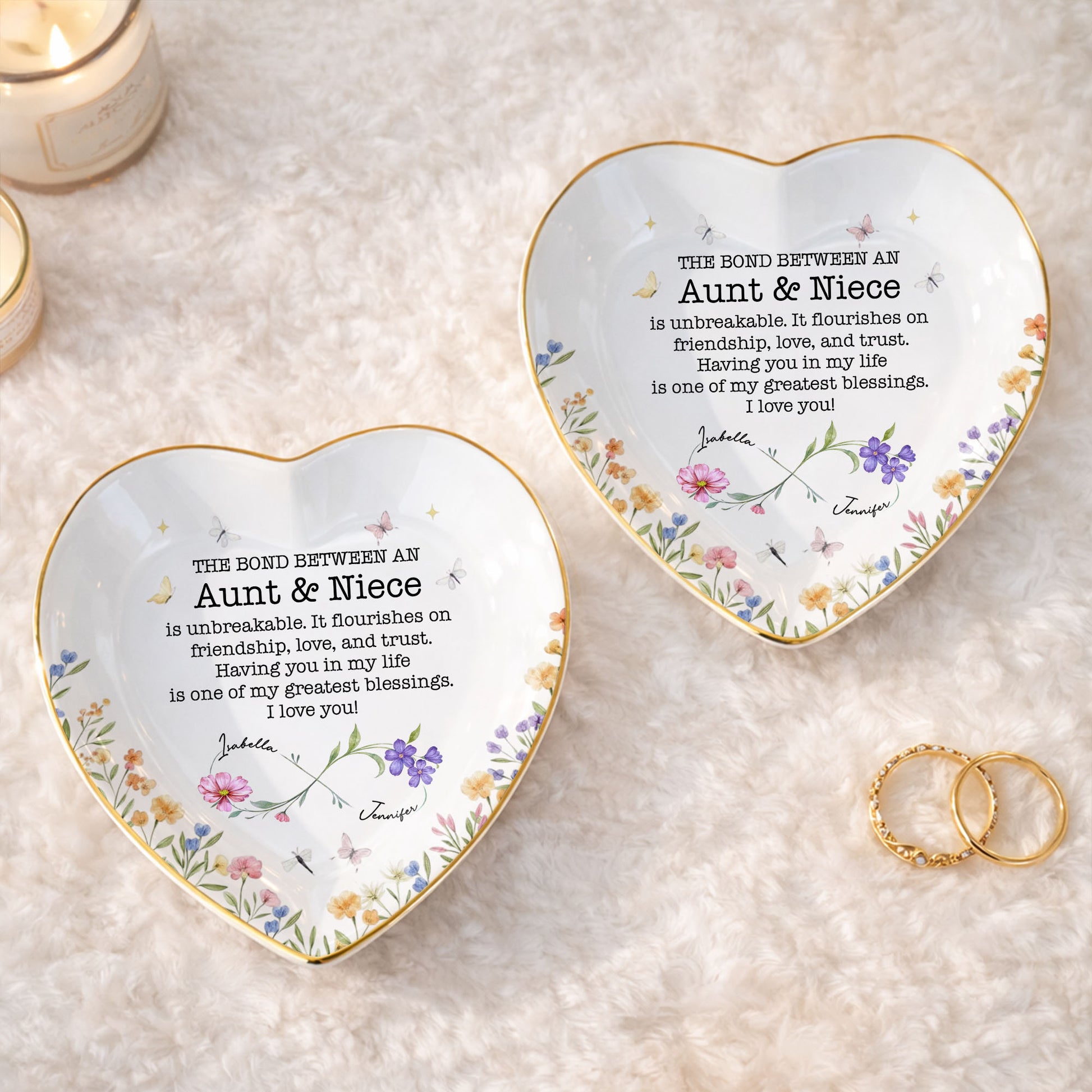 The Bond Between An Aunt And Niece Unbreakable Flower Butterfly Heart