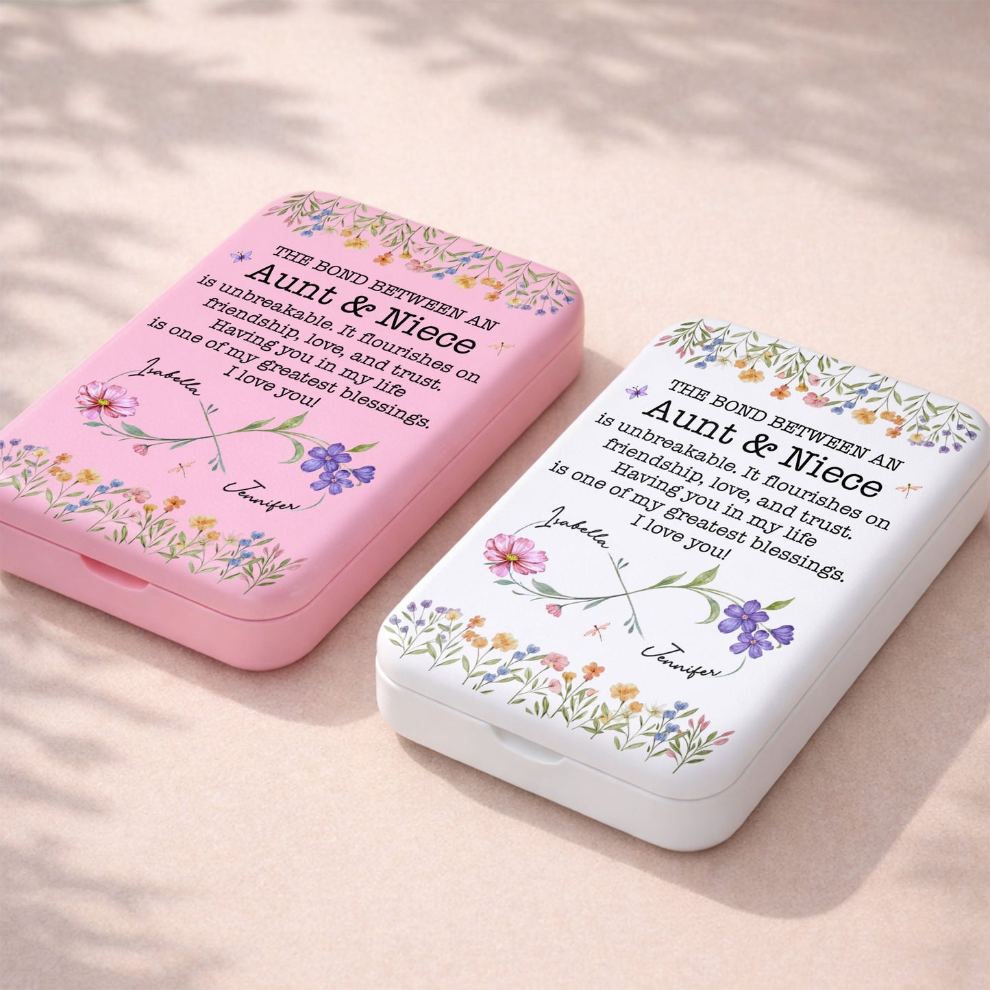 The Bond Between An Aunt And Niece Unbreakable Floral Infinity Design