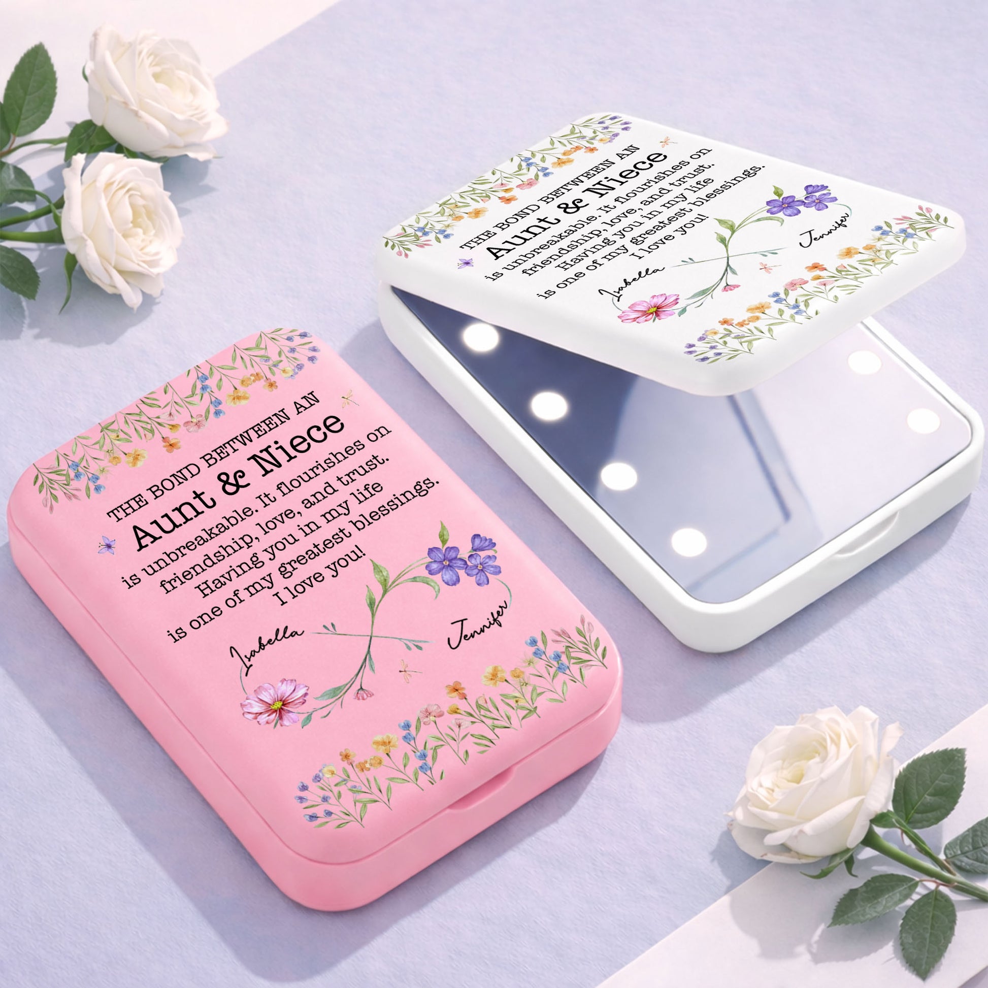 The Bond Between An Aunt And Niece Unbreakable Floral Infinity Design