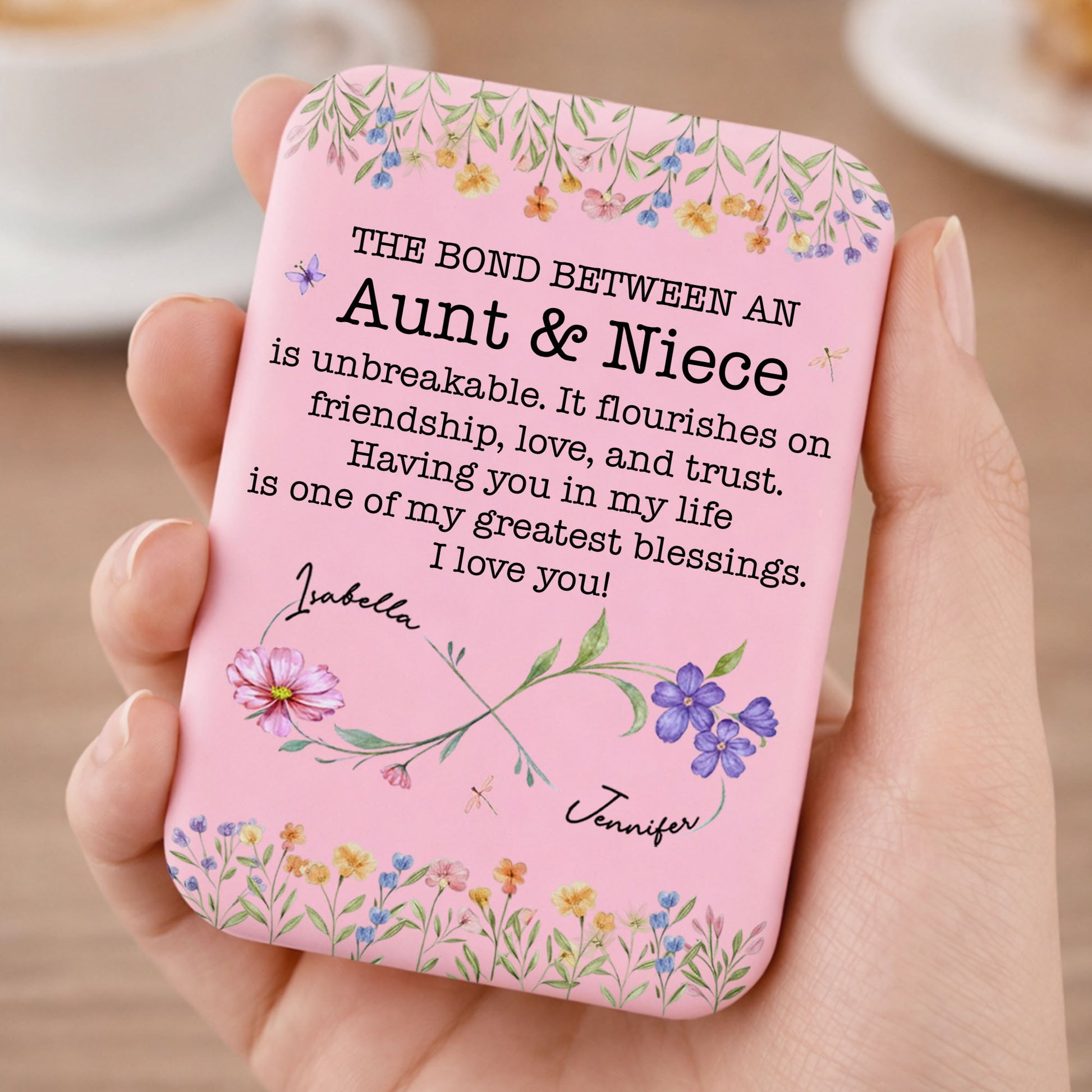 The Bond Between An Aunt And Niece Unbreakable Floral Infinity Design