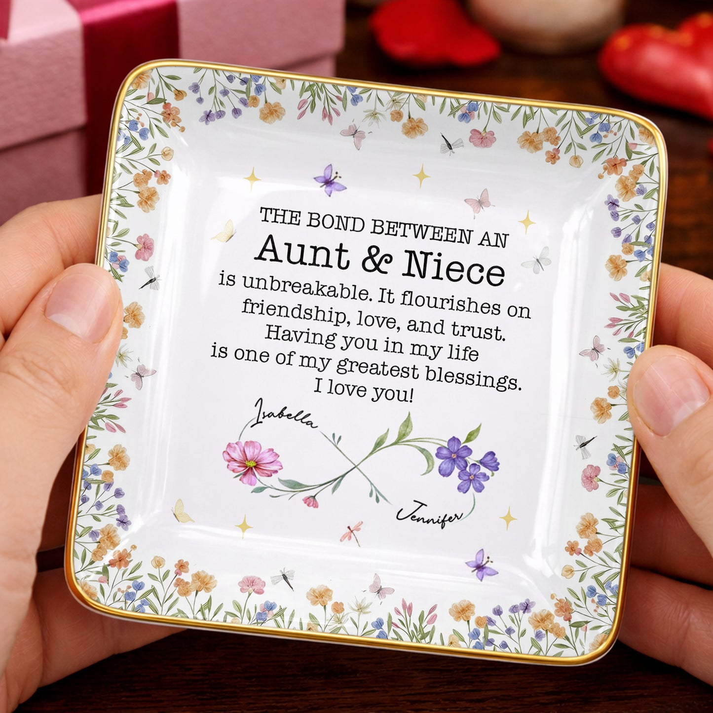 The Bond Between An Aunt & Niece, Flowers And Butterflies