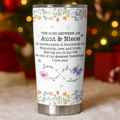 The Bond Between An Aunt & Niece, Flowers And Butterfly