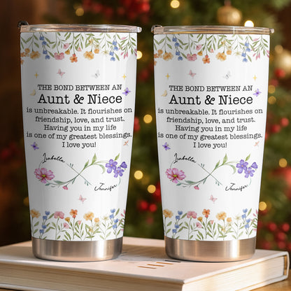 The Bond Between An Aunt & Niece, Flowers And Butterfly