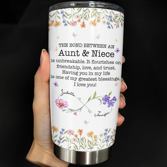 The Bond Between An Aunt & Niece, Flowers And Butterfly