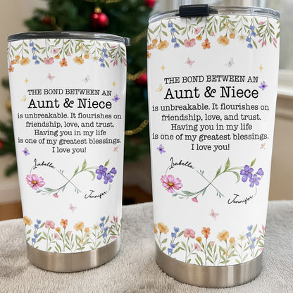 The Bond Between An Aunt & Niece, Flowers And Butterfly