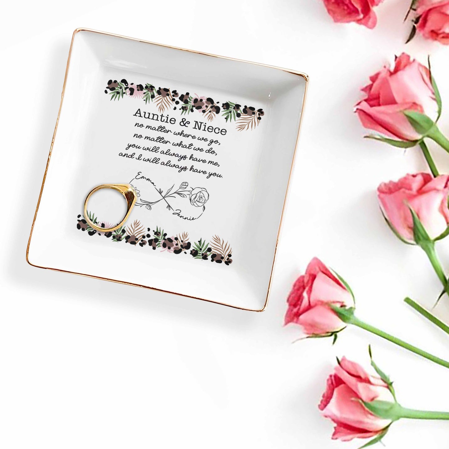 Auntie & Niece Always Together With Flowers And Branches