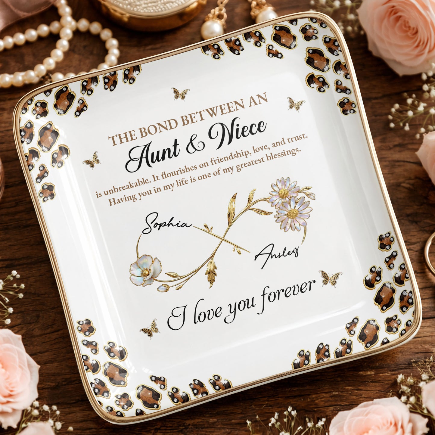 The Bond Between An Aunt & Niece, Flowers And Butterflies