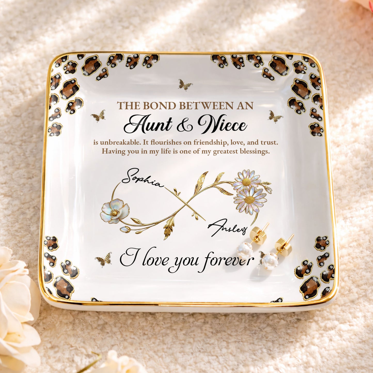 The Bond Between An Aunt & Niece, Flowers And Butterflies