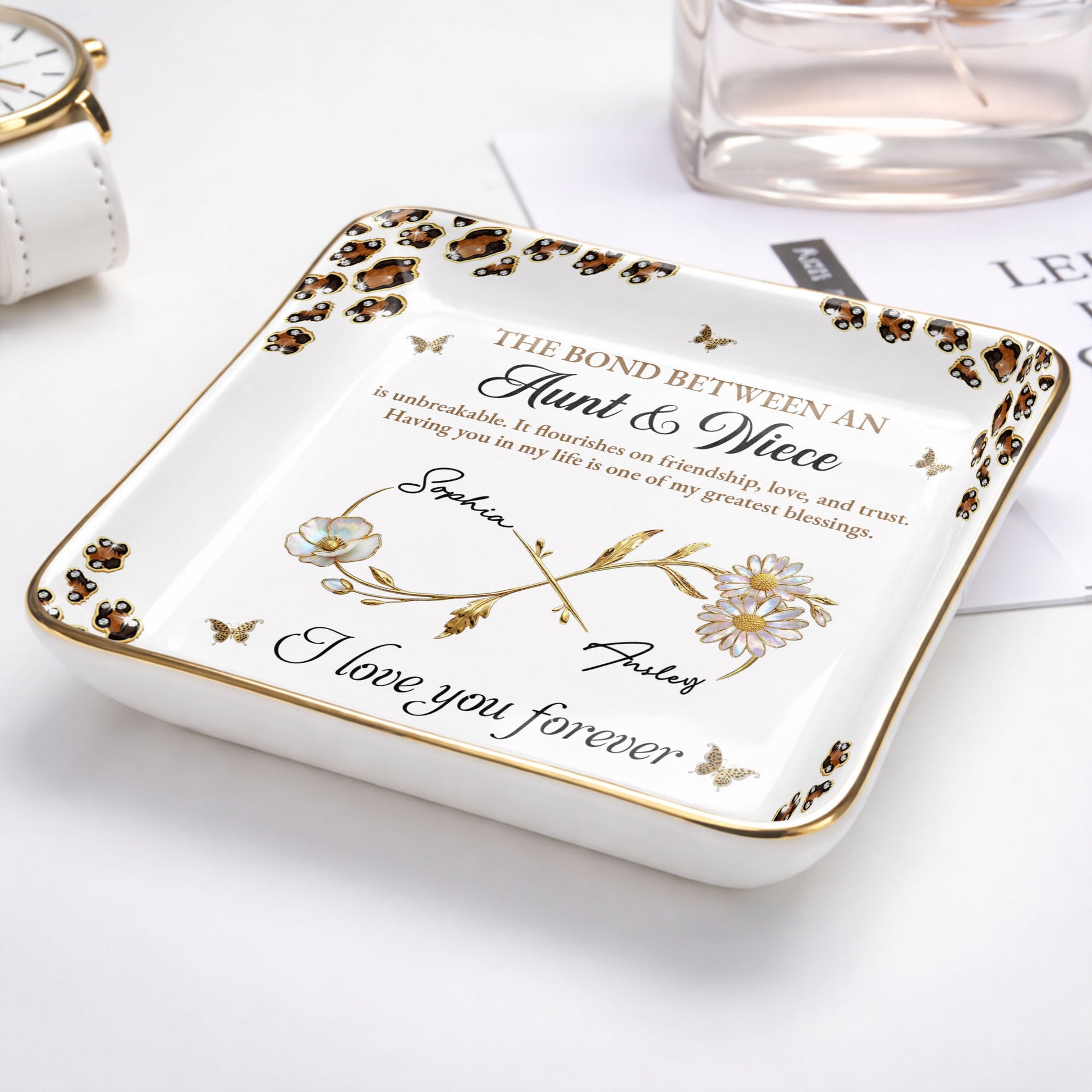 The Bond Between An Aunt & Niece, Flowers And Butterflies