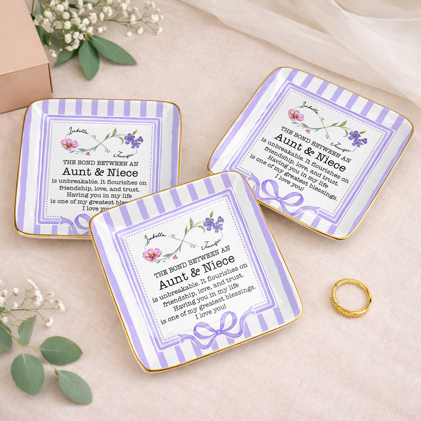 The Bond Between An Aunt & Niece, Flowers & Ribbon Decor