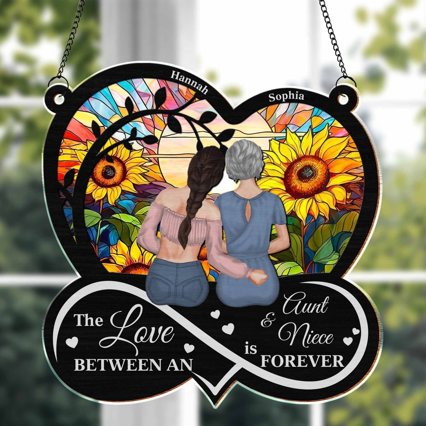 The Love Between An Aunt & Niece Forever Sunflower Heart