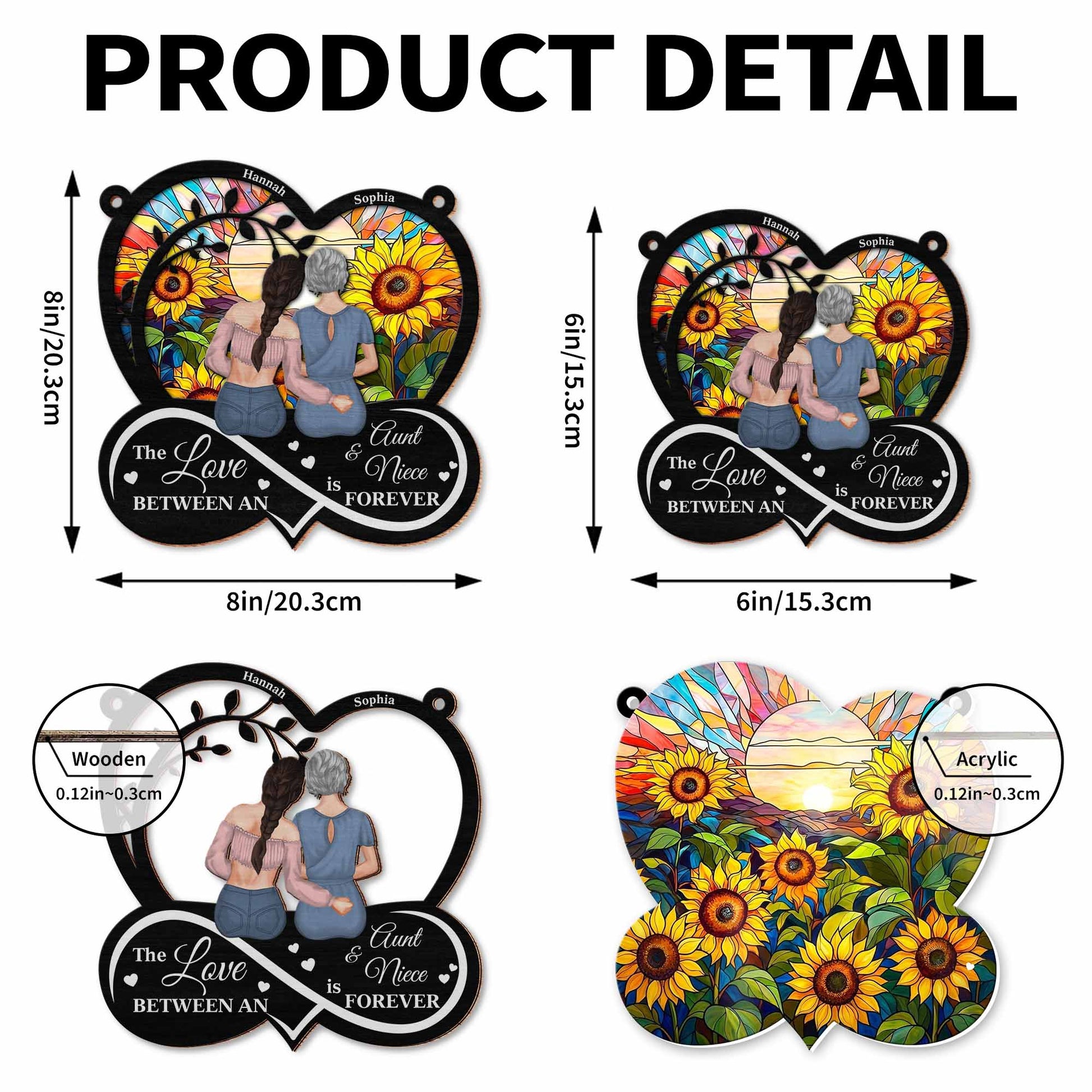 The Love Between An Aunt & Niece Forever Sunflower Heart