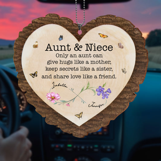 Aunt & Niece Give Hugs Like A Mother With Butterflies And Flowers