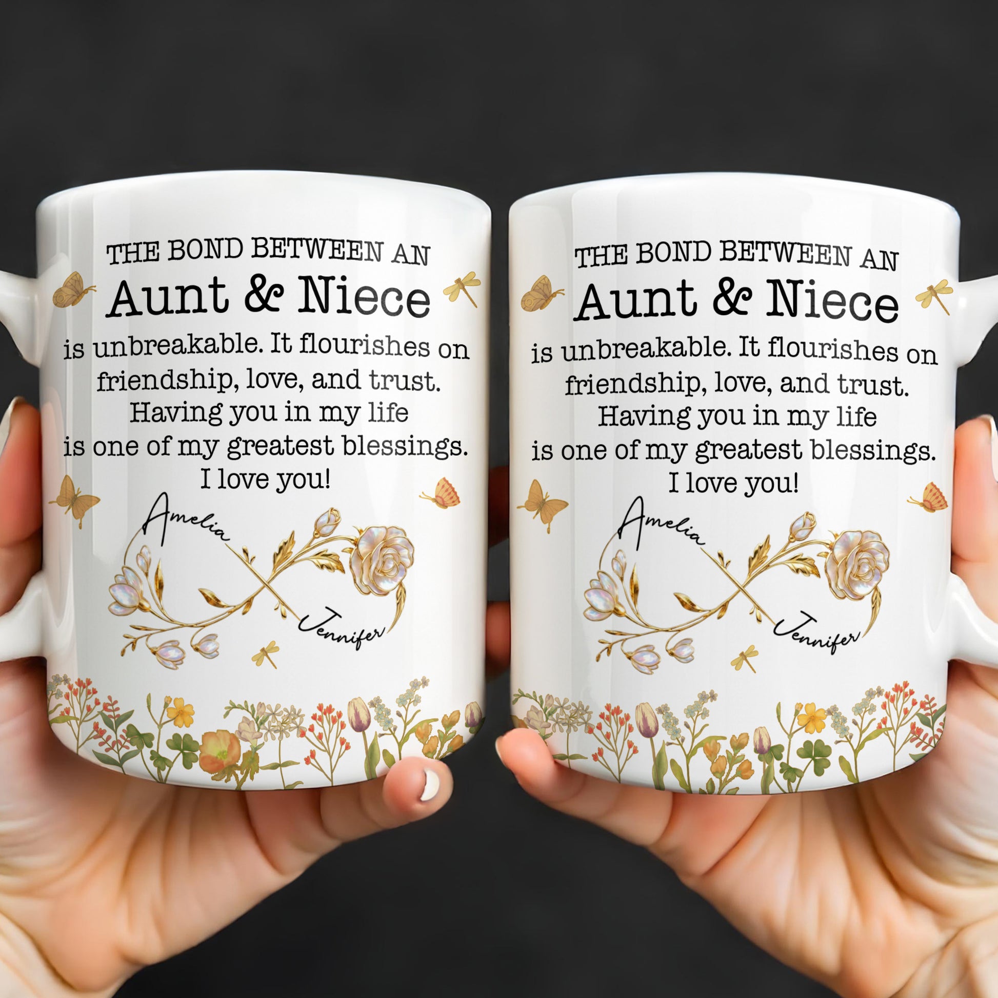 The Bond Between an Aunt & Niece, Butterflies and Flowers