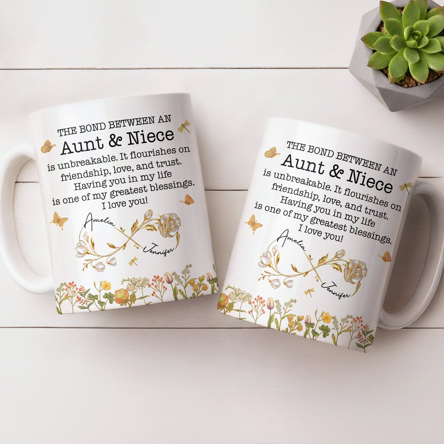 The Bond Between an Aunt & Niece, Butterflies and Flowers