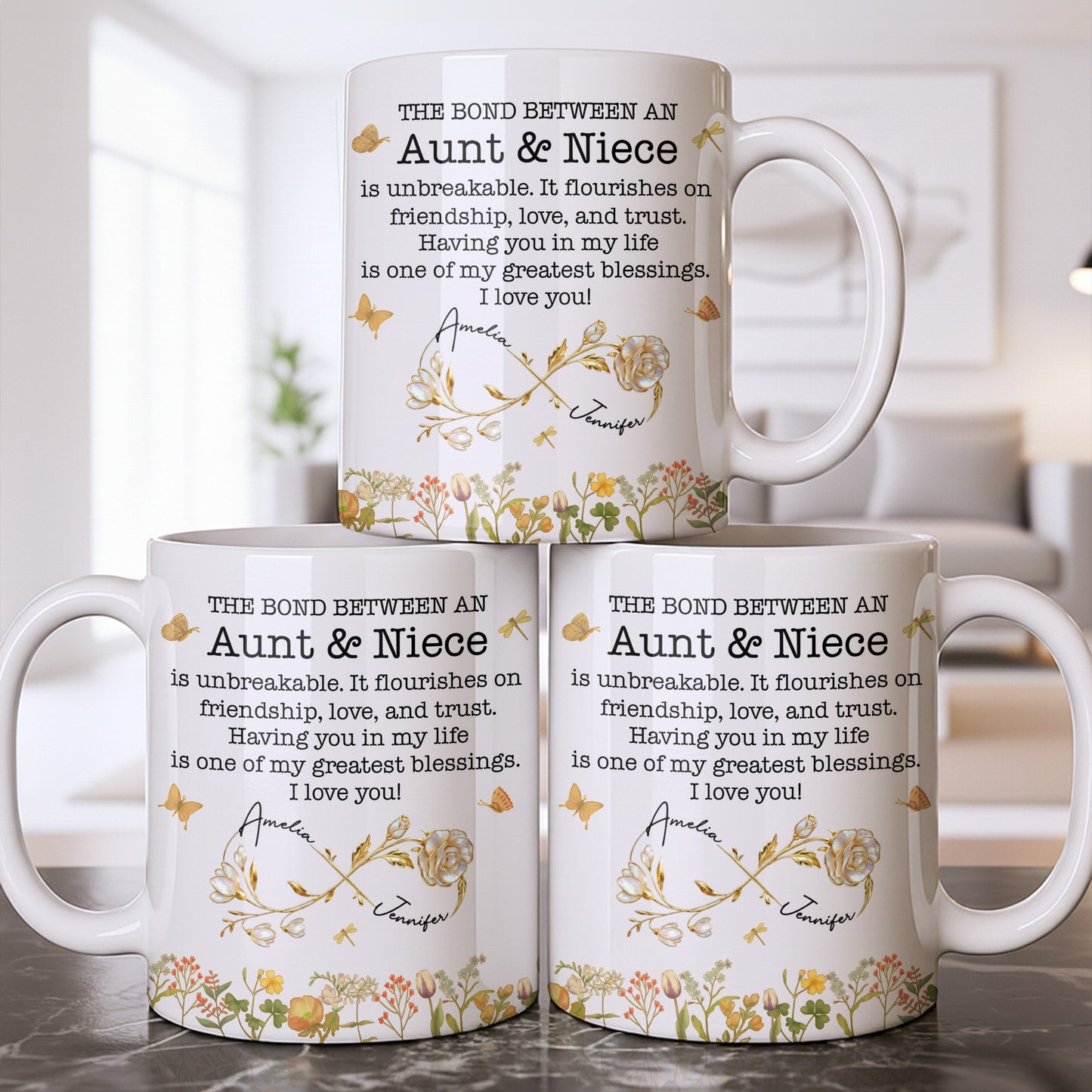 The Bond Between an Aunt & Niece, Butterflies and Flowers