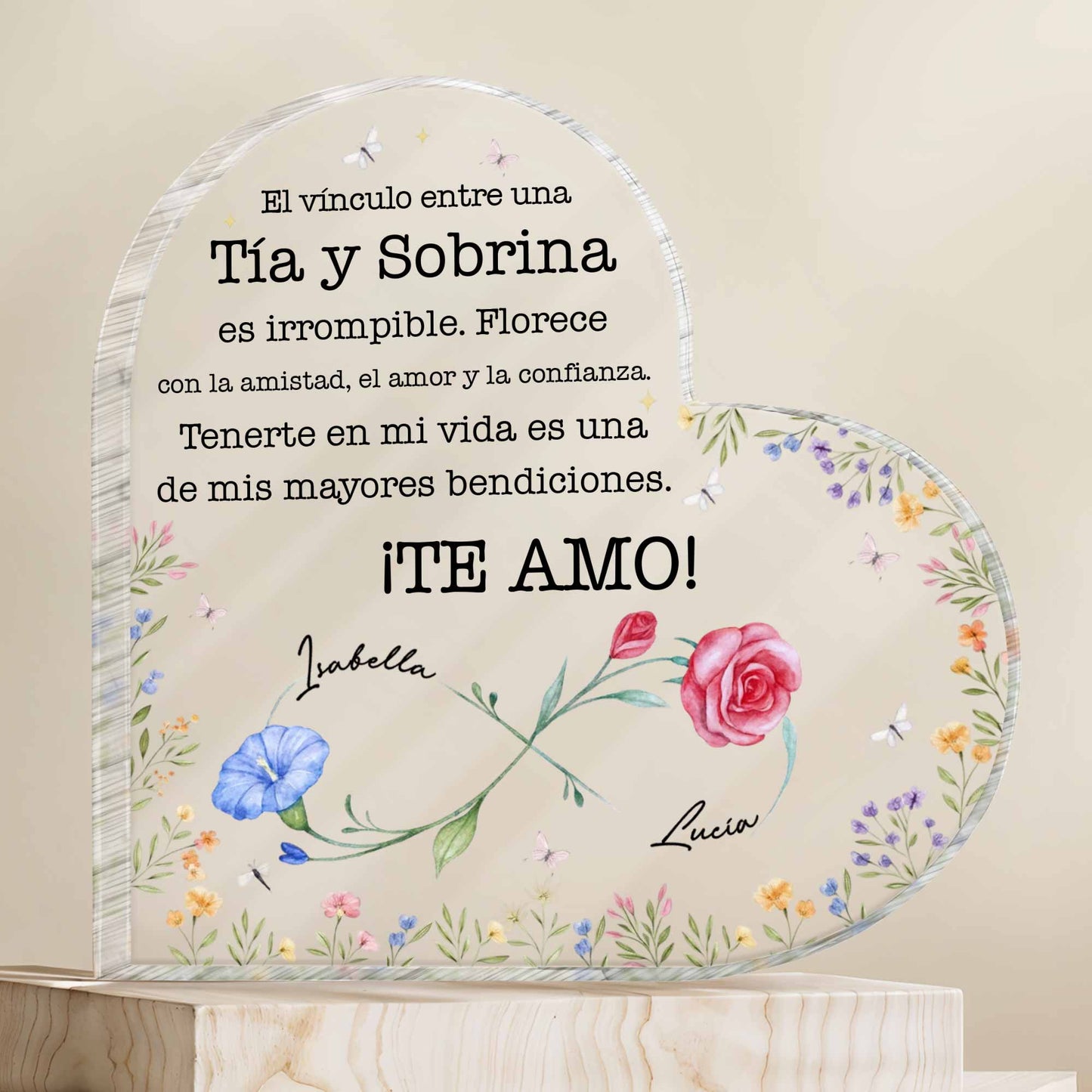 El Vínculo Entre Una Tía Y Sobrina Irrompible Floral Heart