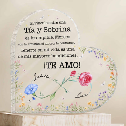 El Vínculo Entre Una Tía Y Sobrina Irrompible Floral Heart