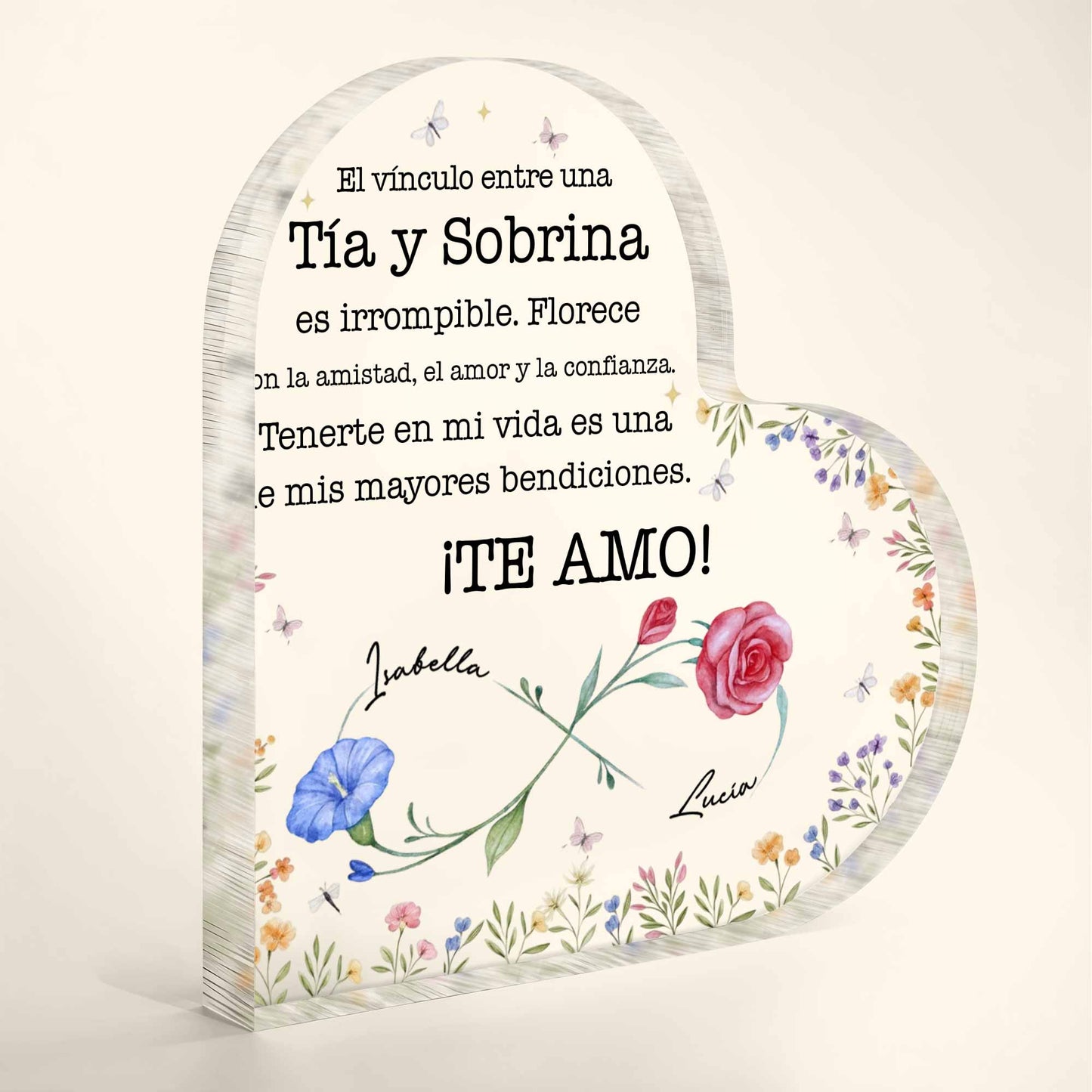 El Vínculo Entre Una Tía Y Sobrina Irrompible Floral Heart