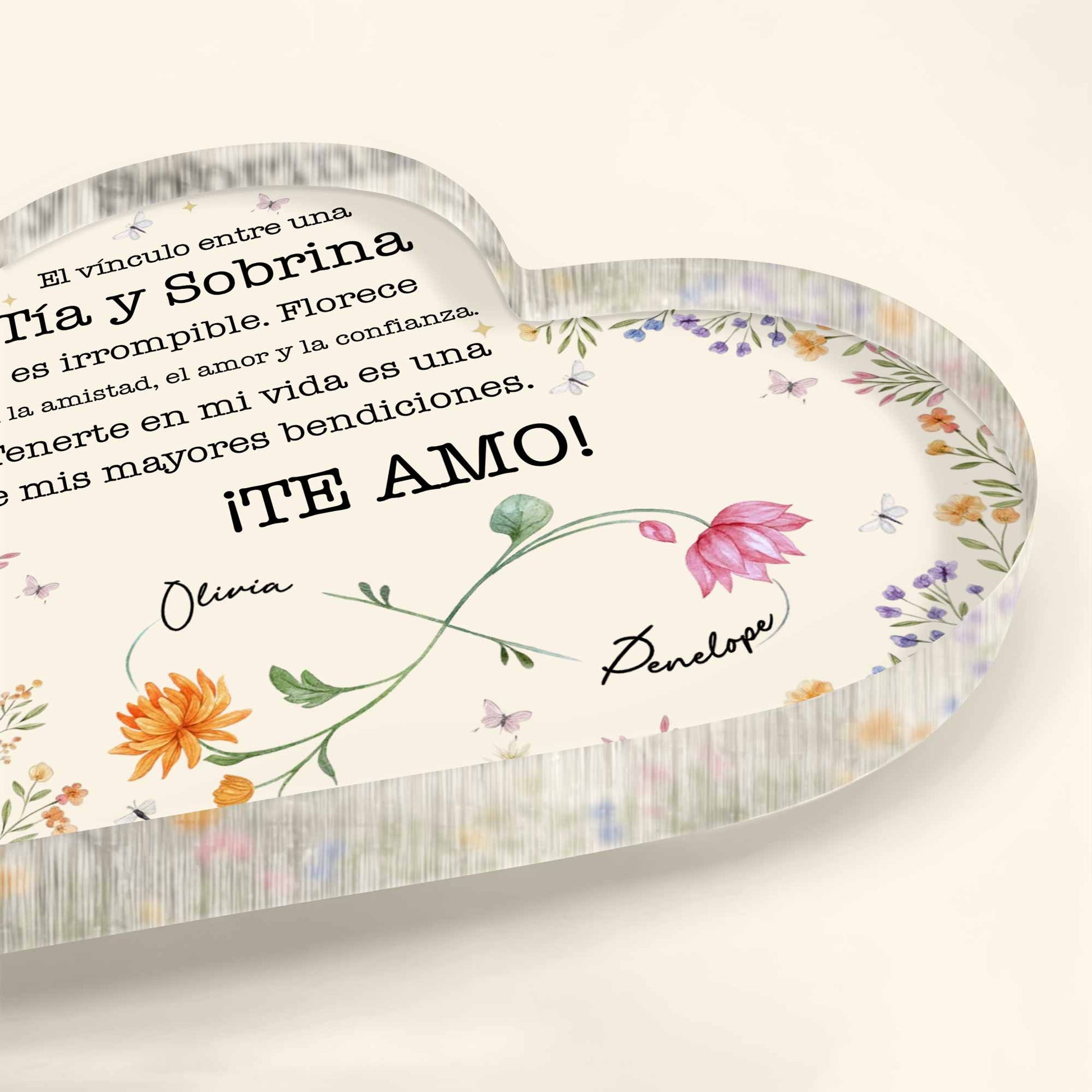 El Vínculo Entre Una Tía Y Sobrina Irrompible Floral Heart