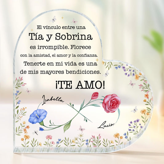 El Vínculo Entre Una Tía Y Sobrina Irrompible Floral Heart