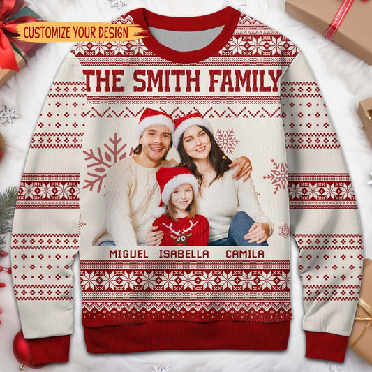 Embrace The Warmth of Family Love This Holiday Season Sweater - Personalized Custom Ugly Sweatshirt, Unisex Wool Jumper  - FAM101_TWS