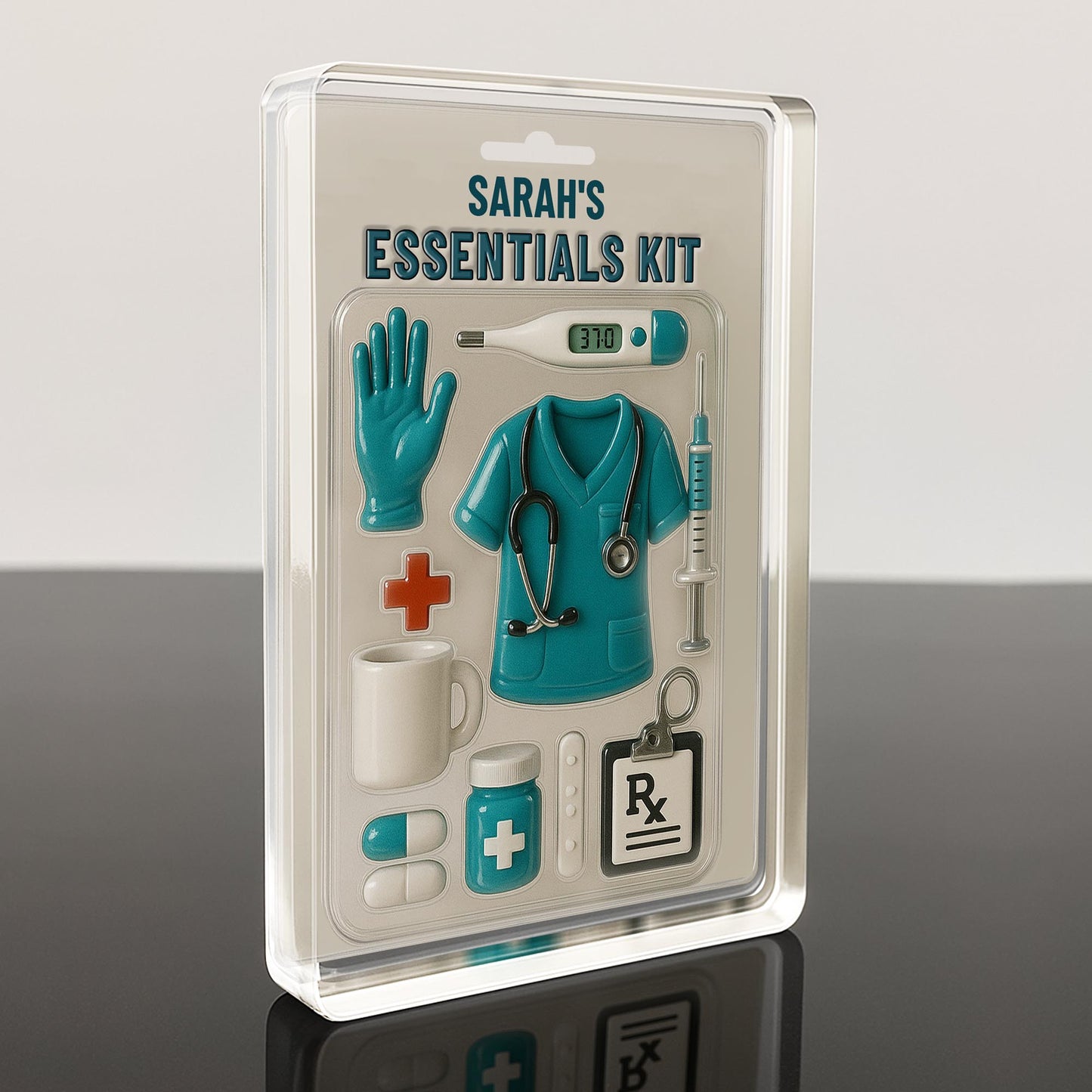 Sarah's Essentials Kit, Medical Scrubs, Stethoscope, Glove, Coffee Mug
