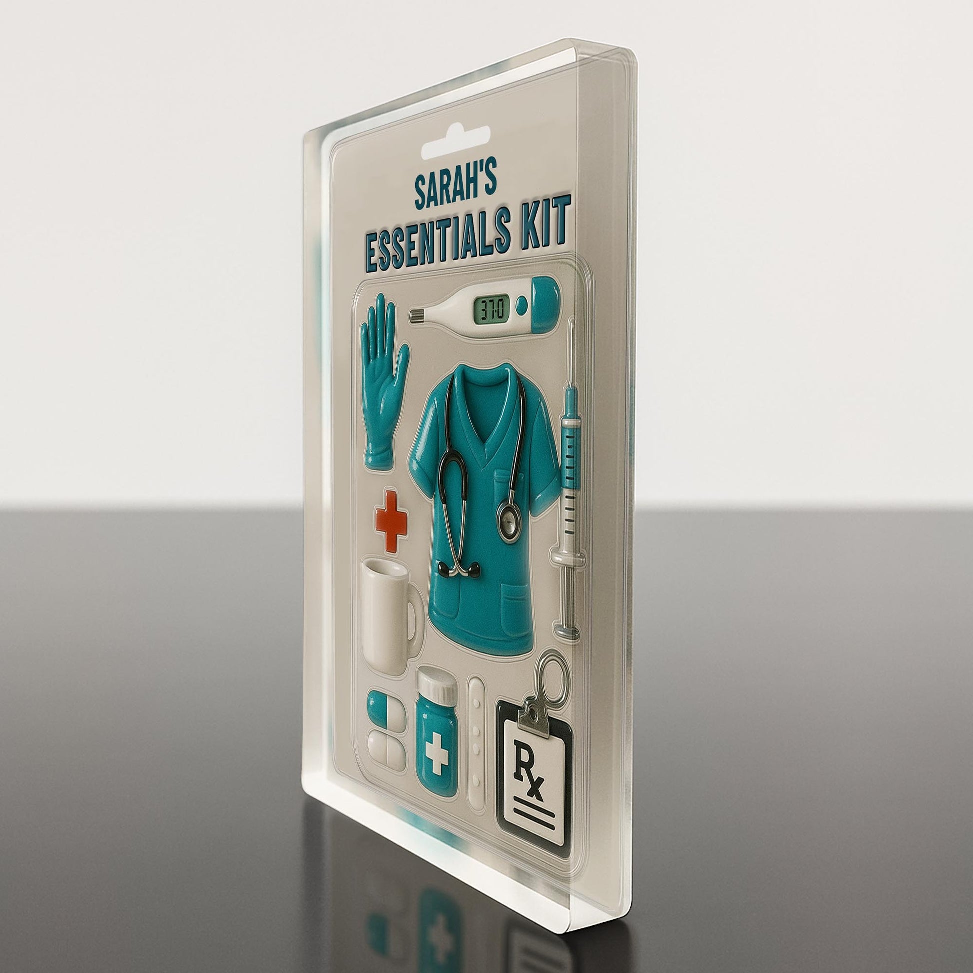 Sarah's Essentials Kit, Medical Scrubs, Stethoscope, Glove, Coffee Mug