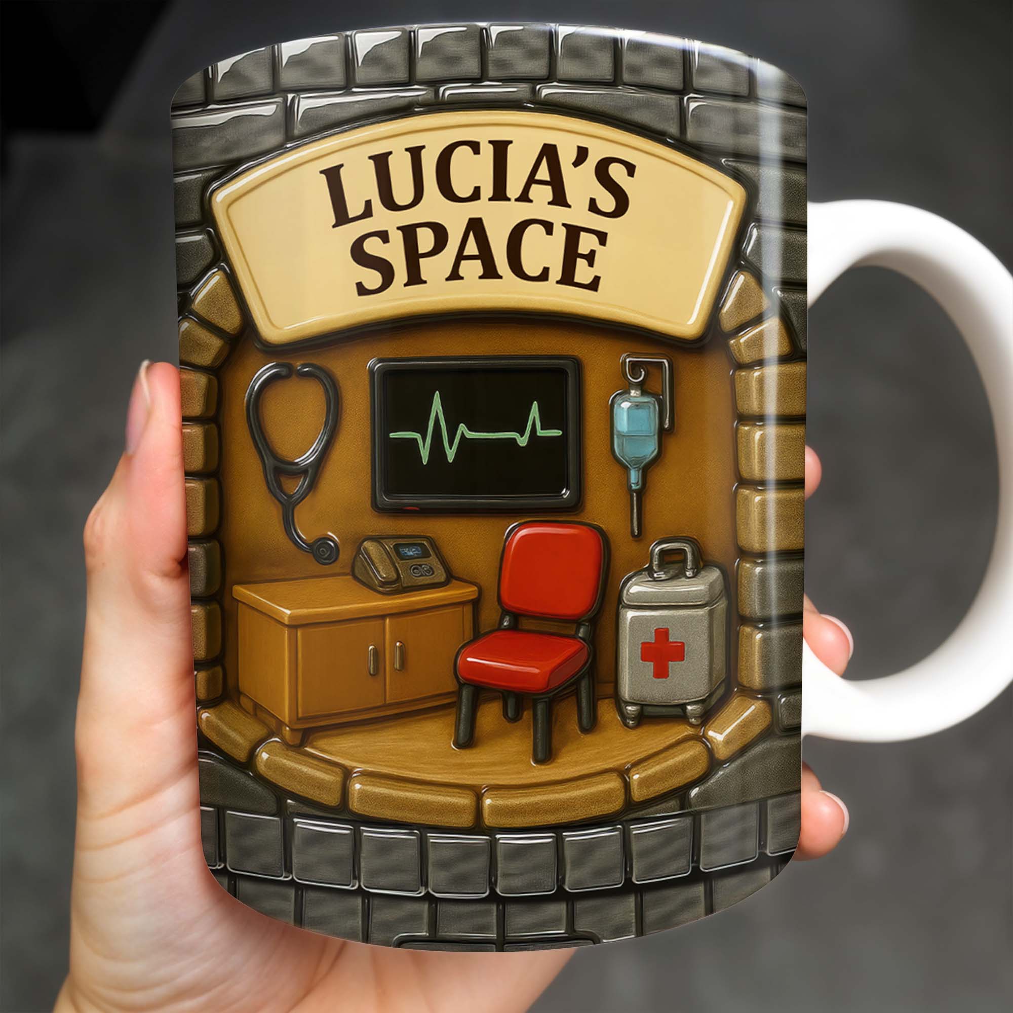 Lucia's Space, Personalized Custom Coffee Mug, Gift For Medical ...