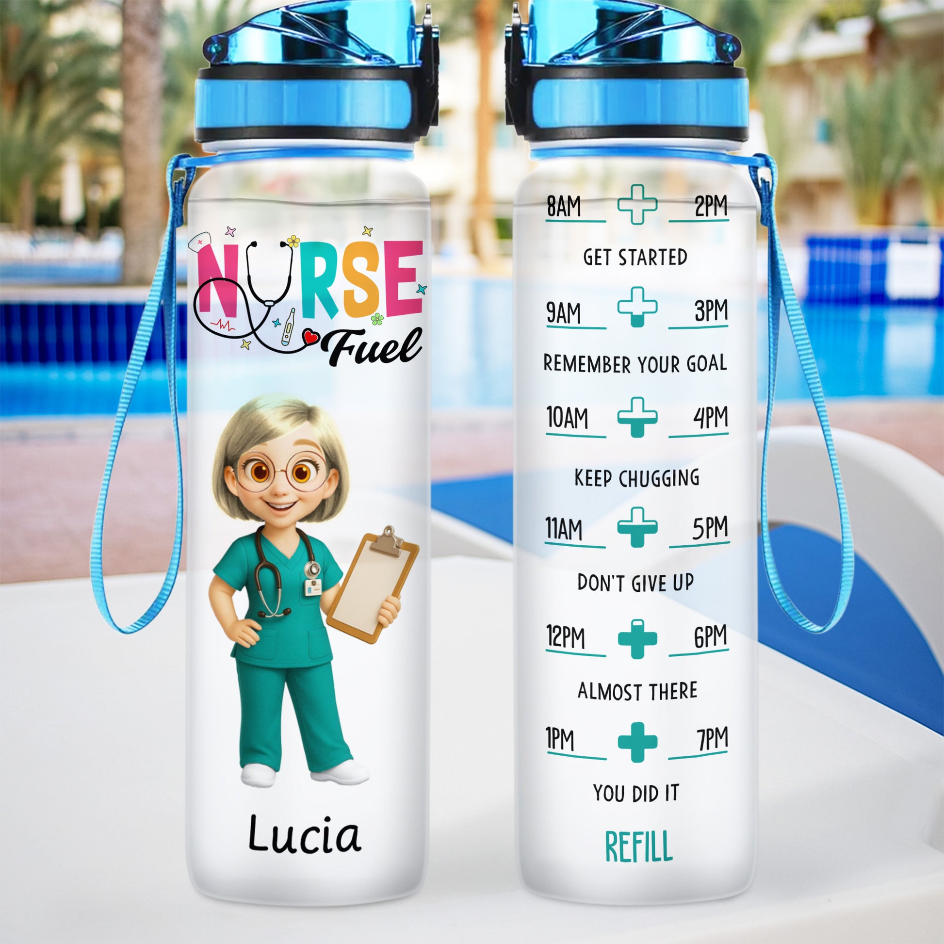 Nurse Fuel, Cartoon Nurse And Medical Symbols