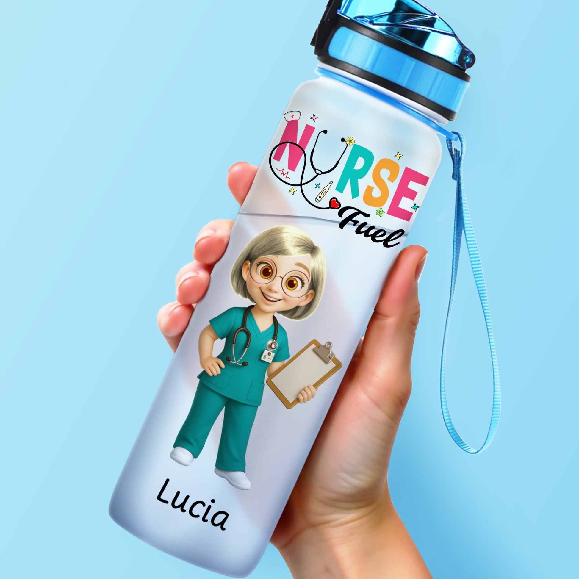 Nurse Fuel, Cartoon Nurse And Medical Symbols