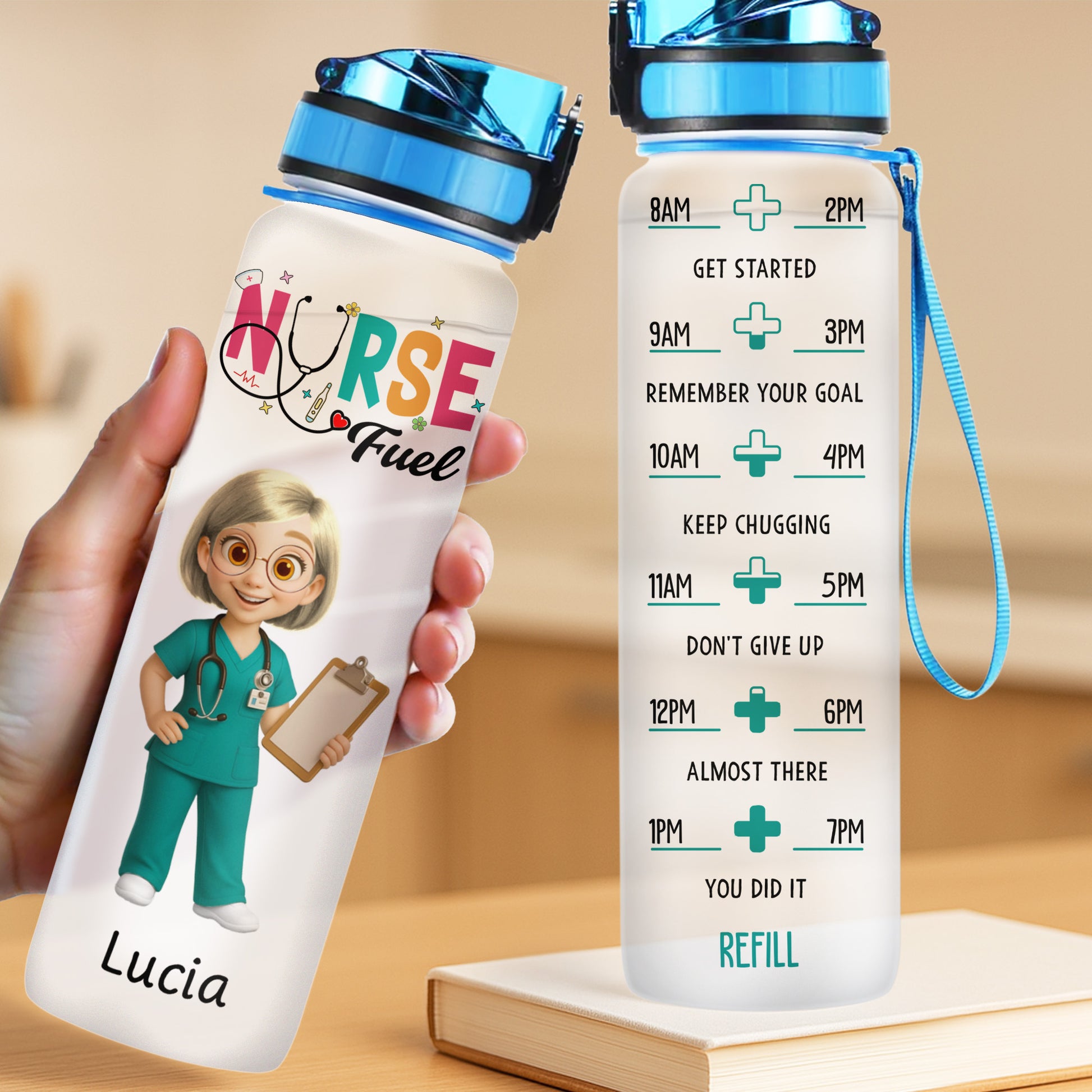 Nurse Fuel, Cartoon Nurse And Medical Symbols