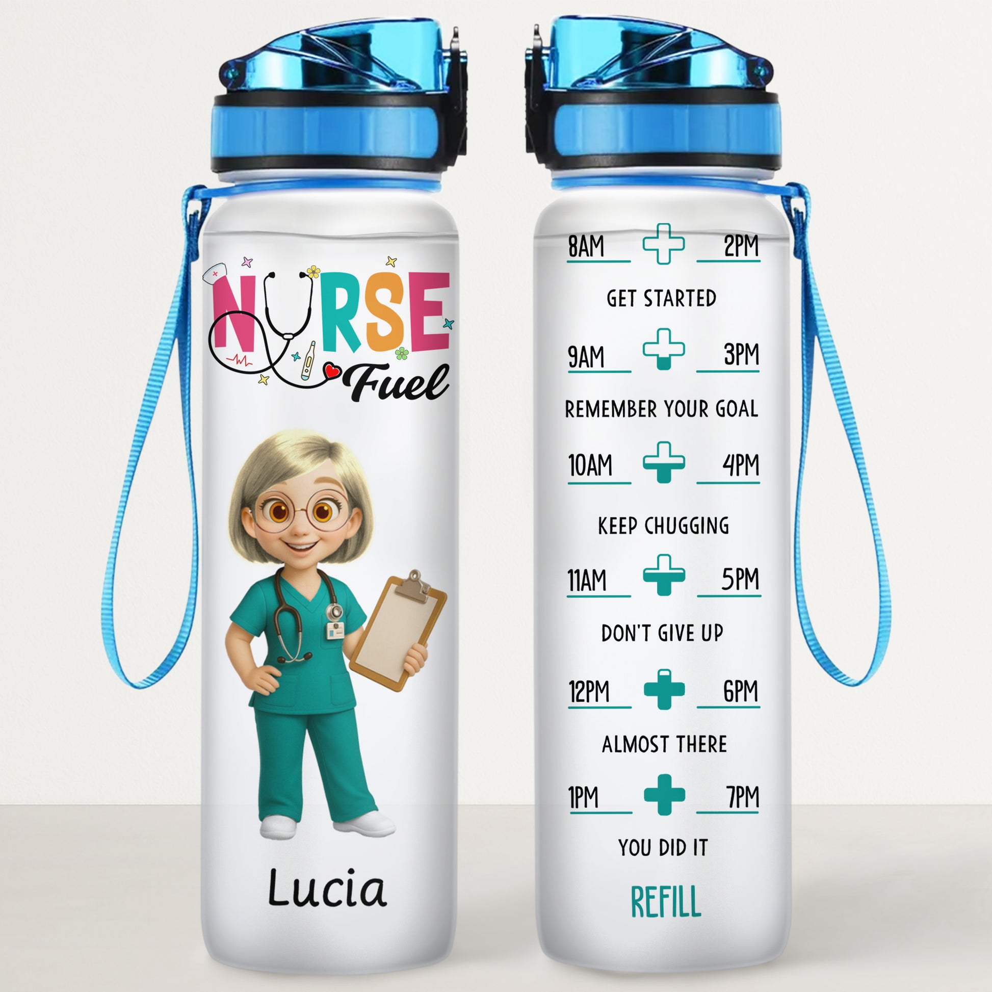 Nurse Fuel, Cartoon Nurse And Medical Symbols