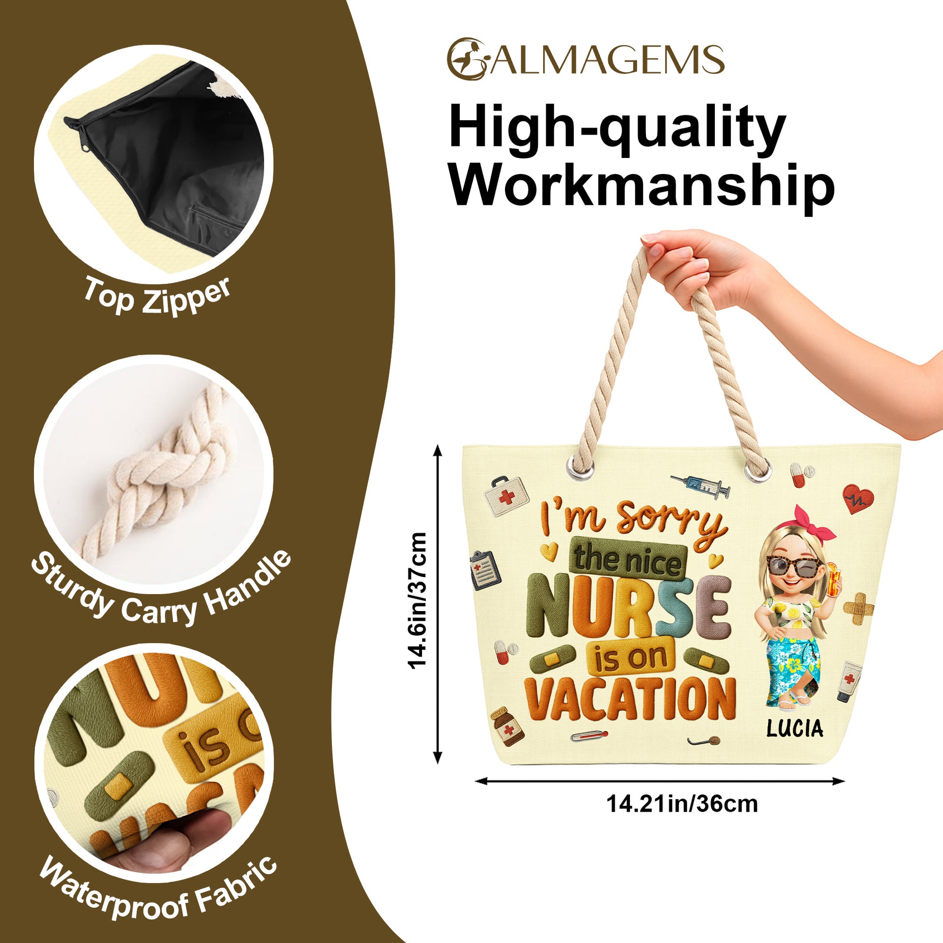 I'm Sorry The Nice Nurse Is On Vacation Bag